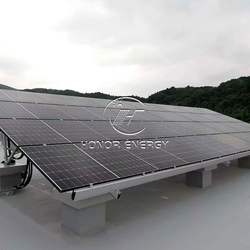 Solar flat roof mounting