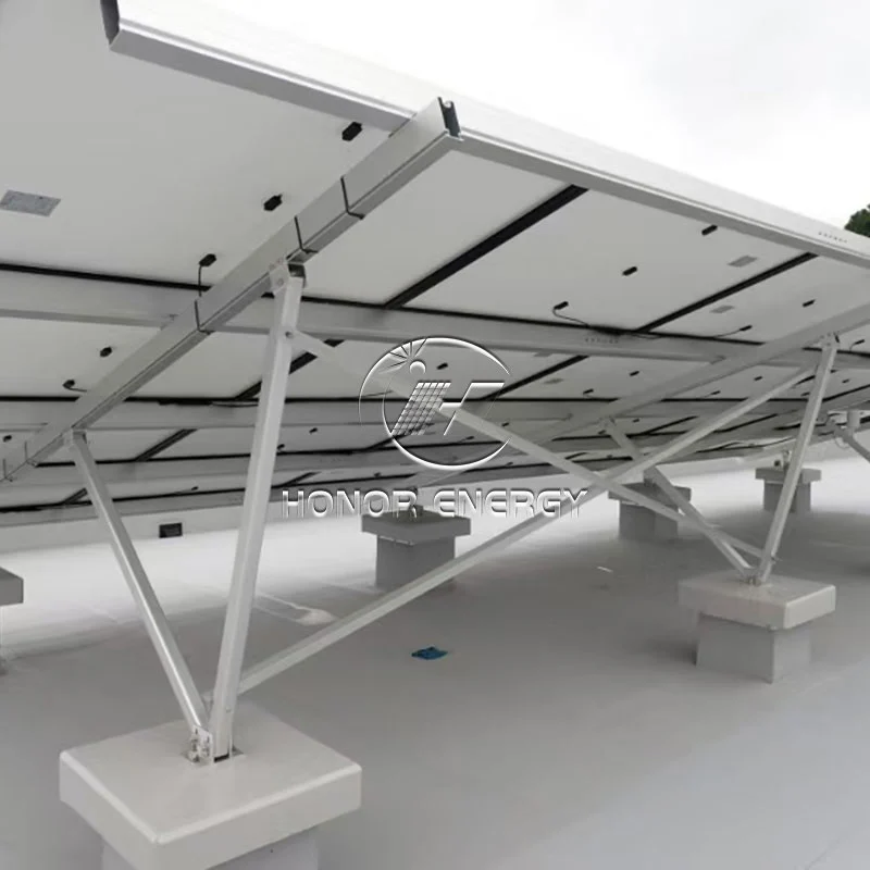 Solar flat roof mounting