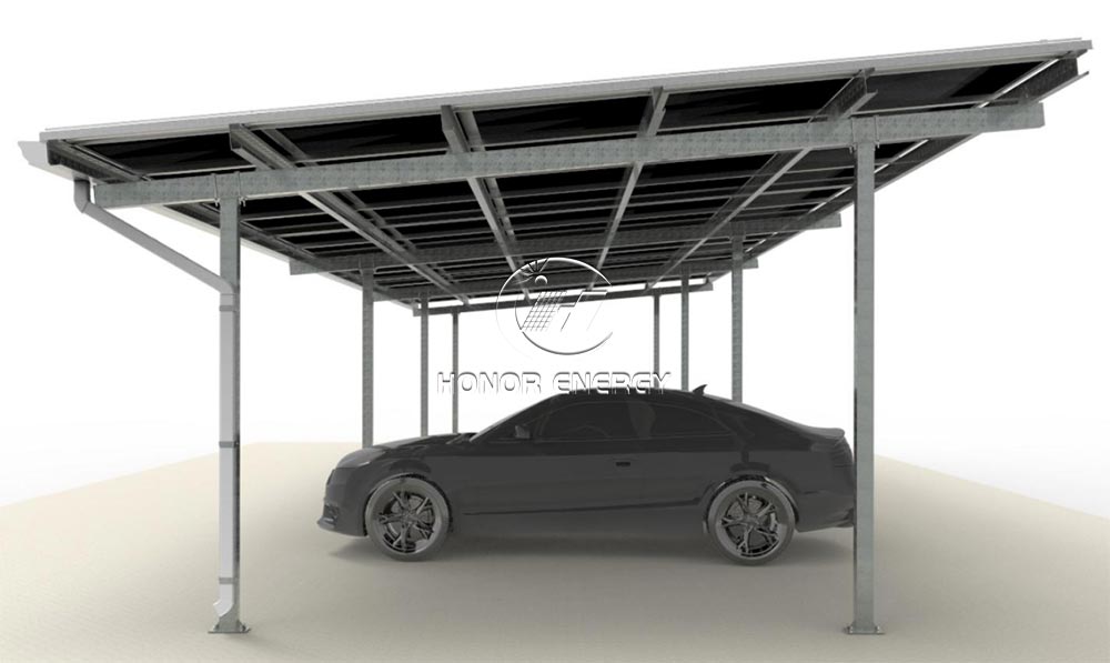 Carbon Steel Waterproof Four Post Solar Carport Mounting