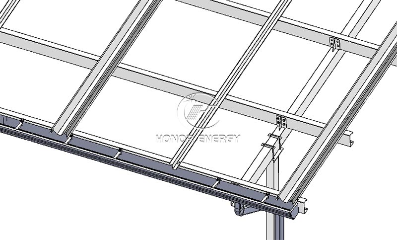 Carbon Steel Waterproof Four Post Solar Carport Mounting